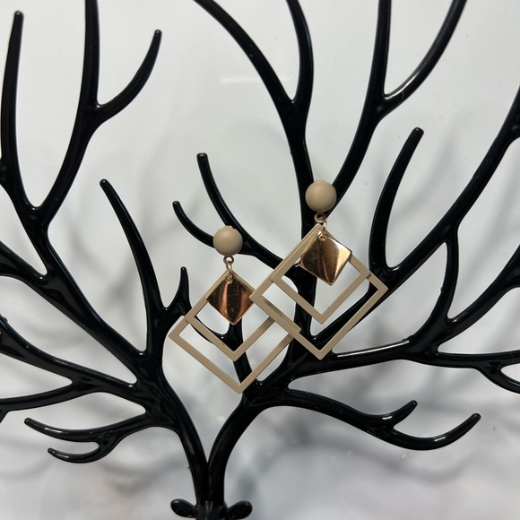 Metal Drop Statement Earrings - Picture 2 of 3